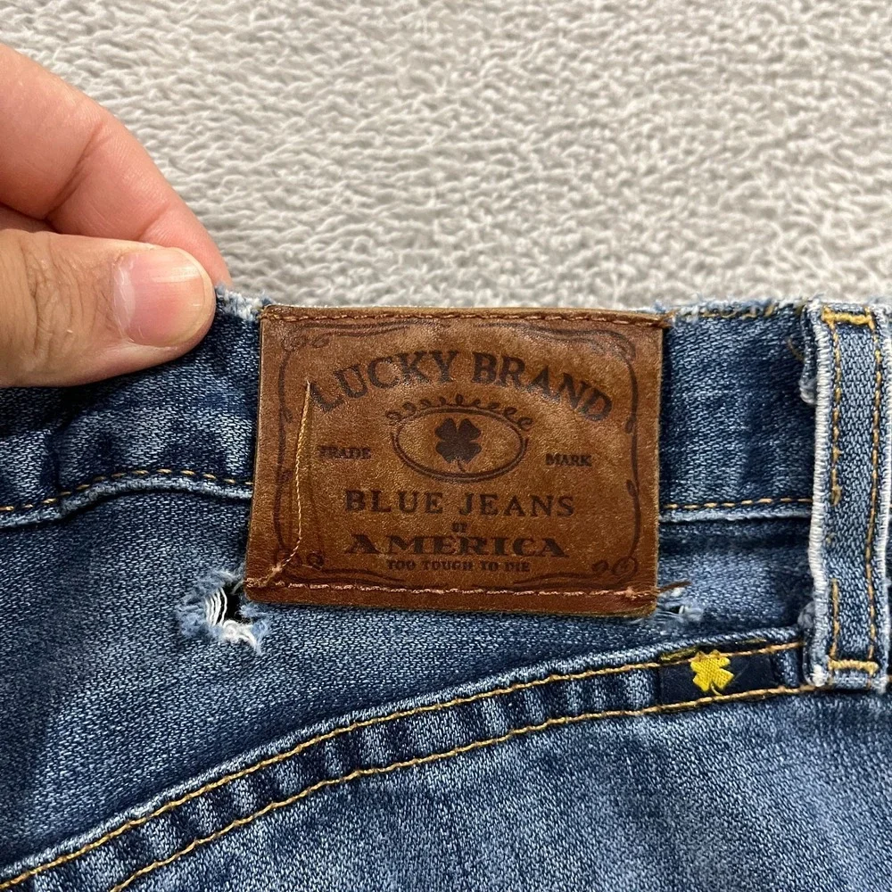 Lucky Brand Jeans‎ Men 33x32 Blue 121 Heritage Slim Distressed Western Straight
